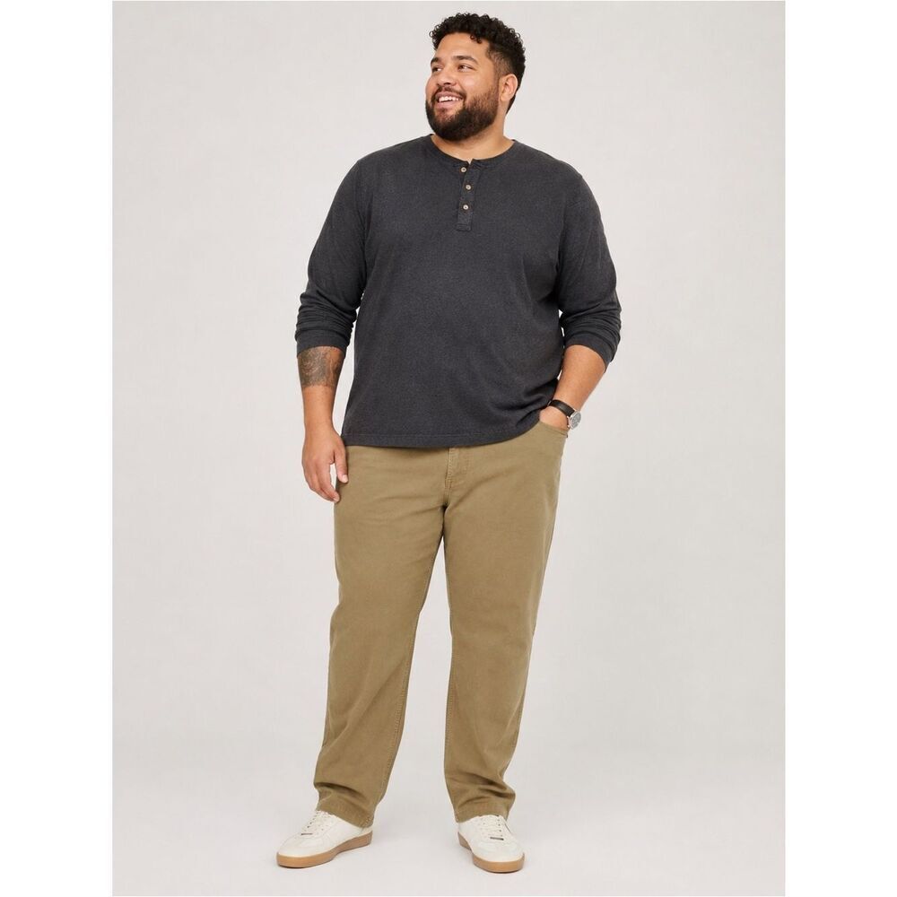 Dockers Khaki Relaxed Fit Solid Tan Pants Cotton Blend Casual Pants size W44 L30